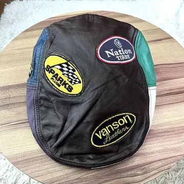 희귀 새상품급 VANSON 밴슨 헌팅 모자 올 가죽 와펜
