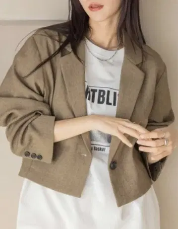 LOWRYS FARM 그린 테일러드 자켓