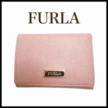 FURLA 지갑 핑크 3단 폴더형 지갑 가죽 훌라 컴팩트 지갑