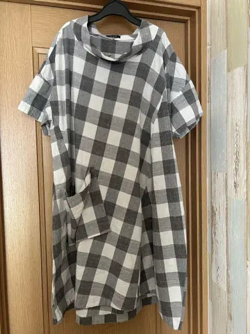 센소유니코 메카체크 무늬 반팔 셔츠 원피스