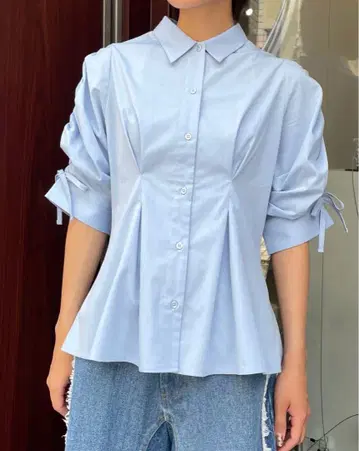 CANDY PUFF SLEEVE SHIRT (BLUE) 아사기뇨POPPY