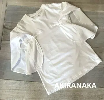 새상품급 AKIRANAKA 화이트 플레어 슬리브 티셔츠 반팔 S