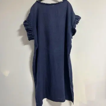 하우스 오브 로터스 린넨 프릴 원피스 네이비