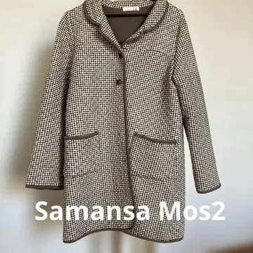 SM2 체크 무늬 퀼팅 코트