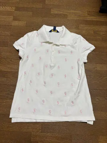 POLO 자수 화이트 피케 셔츠 160/S