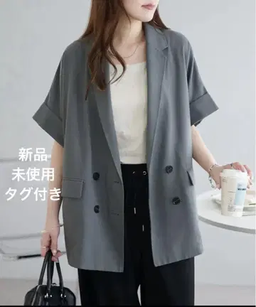 [새상품 미사용 택 포함] DISCOAT 린넨 라이크 반팔 셔츠 자켓