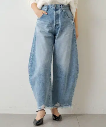 Whim Gazette 라인 커브 데님 새상품급