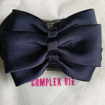 콤플렉스 비즈 새틴 리본 빗