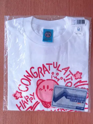 별의 커비 티셔츠 Congratulations 화이트 S 사이즈