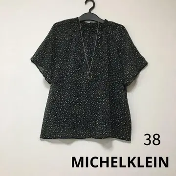 미쉘클랑 밴드 카라 미니 꽃무늬 쉬폰 블라우스 상의