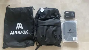 미사용 AIRBACK 백팩 블랙 압축 펌프 커버 포함