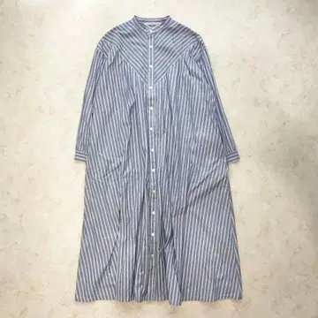 22ss 새상품급 그랑마마 도터 셔츠 원피스 밴드 카라 스트라이프