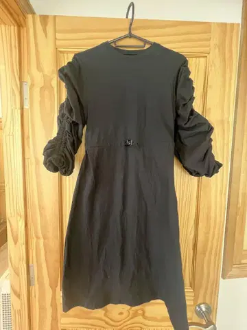 CIAOPANIC TYPY 블랙 원피스 어깨 개더 면 100%