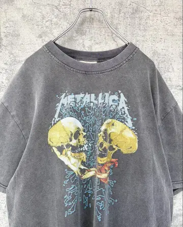 새상품 METALLICA 메탈리카 밴딩 티셔츠 양면 로고 피그먼트