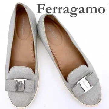 Ferragamo 스니커즈 바라 리본 라메 실버 1116A