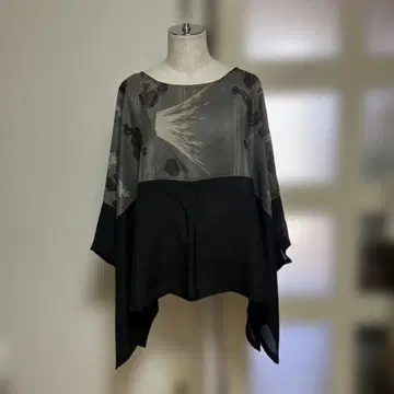 기모노 리메이크 남성 안감과 여름 상복에서 판초 튜닉