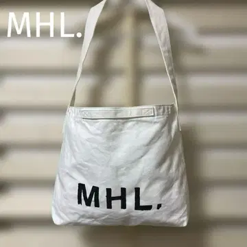 MHL 화이트 캔버스 숄더백 마가렛호웰
