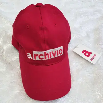 택 포함 새상품 archivio 빨간색 코튼 캡 여성용