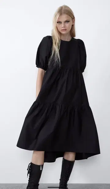 자라 포플린 원피스 롱 기장