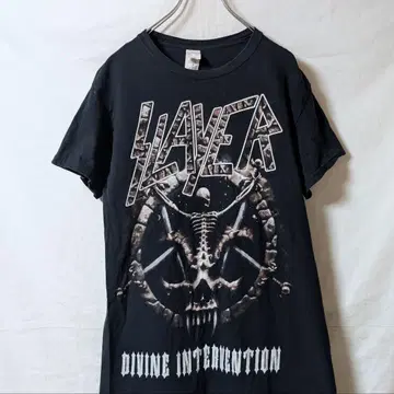Slayer 스컬 디자인 티셔츠 밴딩 락