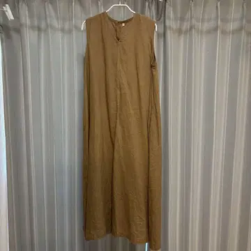 프렌치 린넨 워싱 슬리브리스 원피스 여성 XL