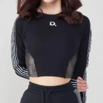 Darich / 레이스 도킹 라인 크롭 상의