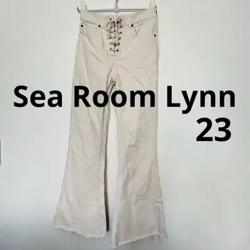 Sea Room Lynn 레이스업 플레어 데님 화이트 23인치