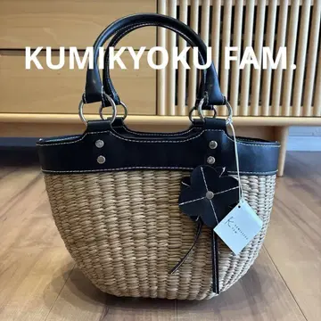 새상품 KUMIKYOKU FAM. 쿠미쿄쿠 FAM. 꽃 모티브 바스켓백