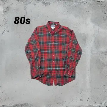 80년대 체크 긴팔 셔츠 USA제 코튼 울 빈티지