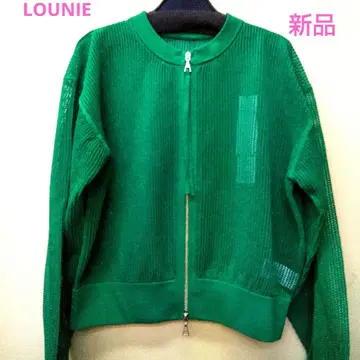 LOUNIE 그린 메쉬 가디건 새상품 라메 믹스
