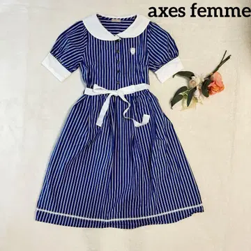 엑시즈팜 마린 스트라이프 셔츠 원피스 리본 벨트