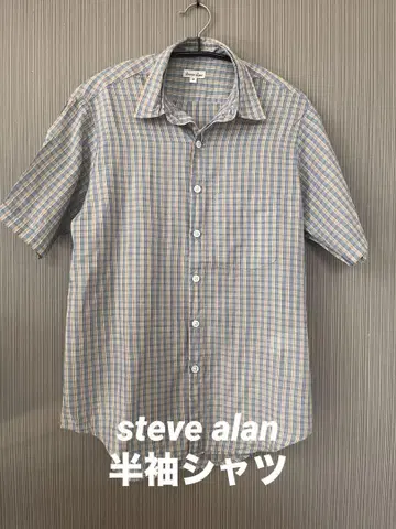 steven alan 반팔 체크 셔츠
