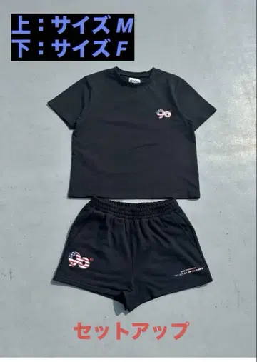 90 Logo American Tee & Micro Shorts 세트