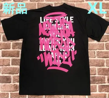 LIBERTYWALK 상의 반팔 티셔츠 블랙 프린트 로고 NEWERA