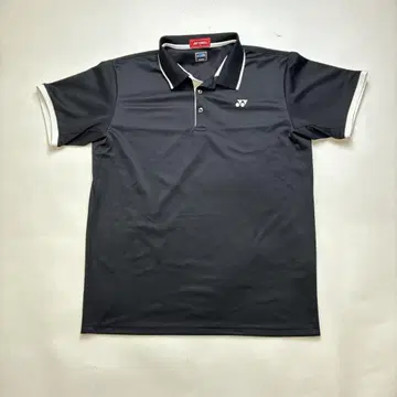 요넥스 YONEX 골프 피케 셔츠 백 로고 블랙/화이트 로고 새상품급