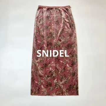 SNIDEL 프린트 벨로아 롱 스커트 타이트 스커트 보태니컬 꽃무늬 여름