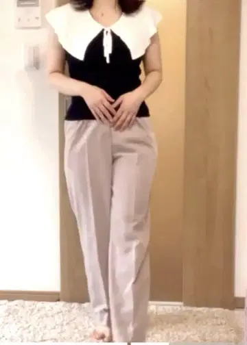 택 포함 새상품 스나이델 하이웨스트 와이드 팬츠