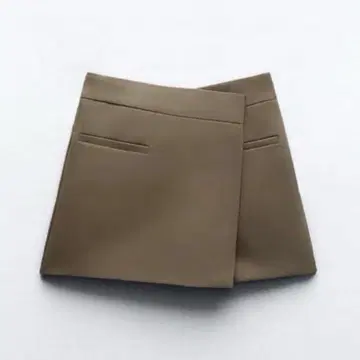 ZARA 비대칭 스커트 치마바지 브라운 XS