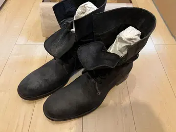 블랙 스웨이드 워크 부츠 레이스업