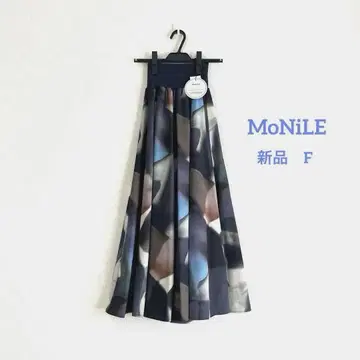 새상품 MoNiLE 보카시 프린트 롱 스커트