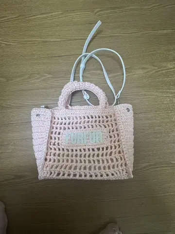 FURFUR 라피아 로고 토트백