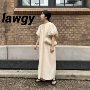 컨디션 최상 라우지 lawgy 벌룬 슬리브 원피스 롱 아이보리