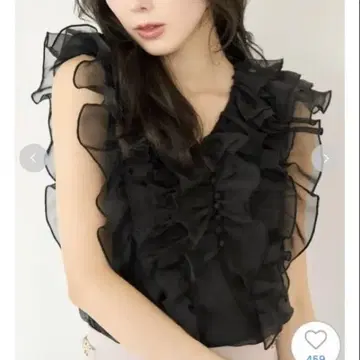 snidel 스나이델 슬리브리스 프릴 블라우스