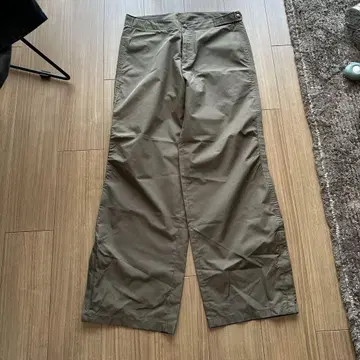 질 샌더 카키 와이드 팬츠 허리 밴딩