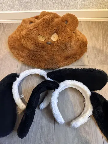 USJ 곰 모자와 귀도리 머리띠 세트