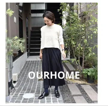OURHOME 저지 소재의 턱 스커트