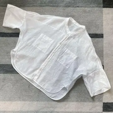 프렌치 린넨 하프 슬리브 셔츠