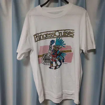 90s Princess Cruises 티셔츠 모크넥 빈티지