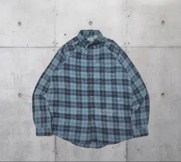 L.L.Bean 긴팔 플란넬 셔츠 블루 계열 체크