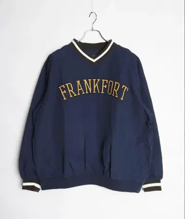 FRANKFORT 로고 나일론 풀오버 네이비